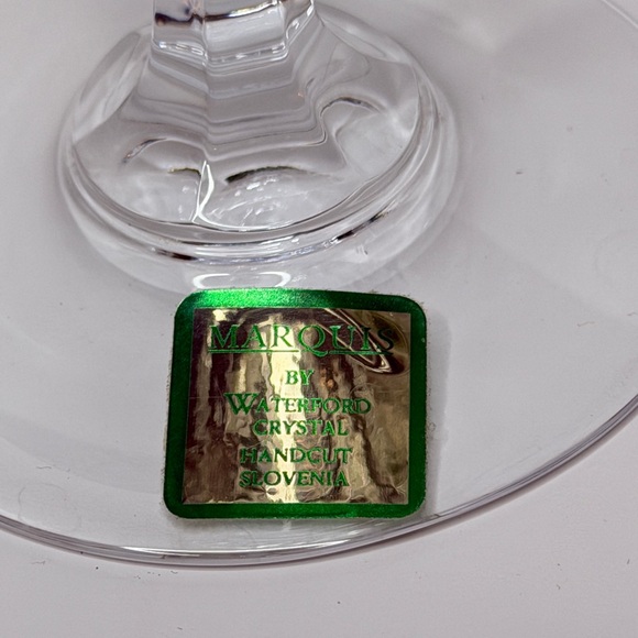 Marquis by Waterford Crystal Wine Glass Handcut Slovenia Gold Rim – 7.5” Vintage - Picture 3 of 7